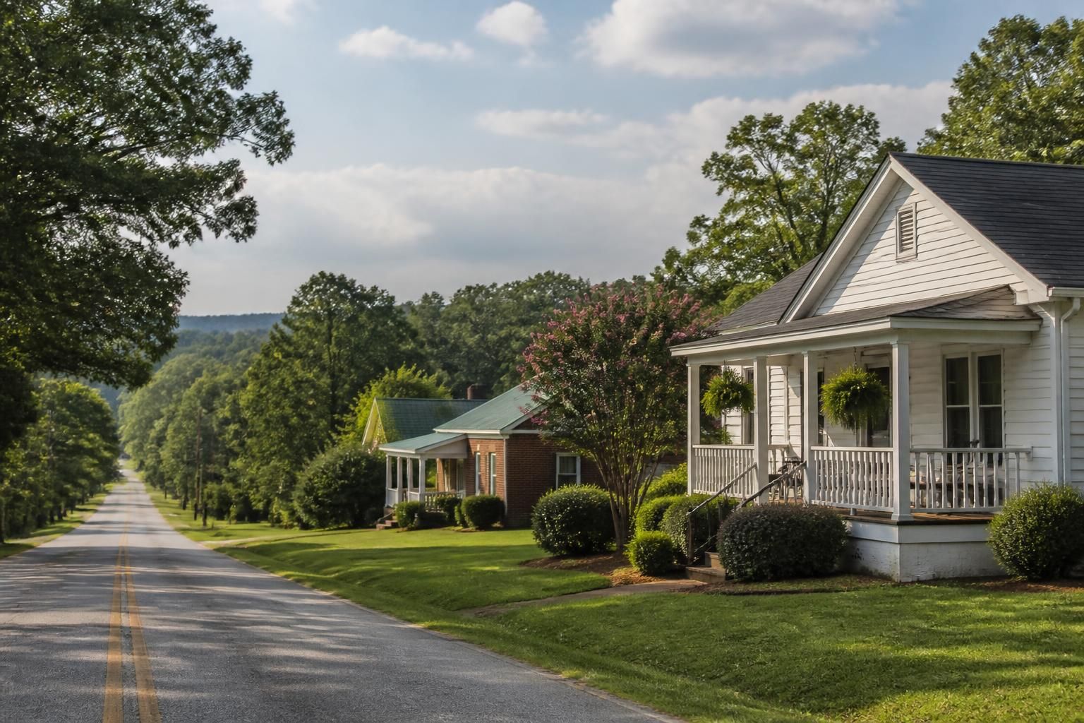 Peaceful Eastanollee residential homes in a rural setting.